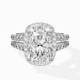Double Band Halo Engagement Ring