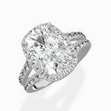 Double Band Halo Engagement Ring