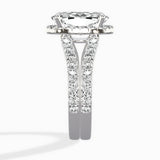 Double Band Halo Engagement Ring