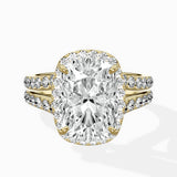 Double Band Halo Engagement Ring