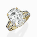 Double Band Halo Engagement Ring