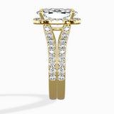 Double Band Halo Engagement Ring