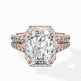 Double Band Halo Engagement Ring