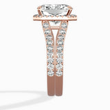 Double Band Halo Engagement Ring