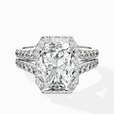 Double Band Halo Engagement Ring