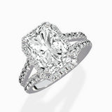 Double Band Halo Engagement Ring