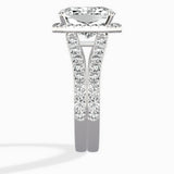 Double Band Halo Engagement Ring