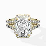 Double Band Halo Engagement Ring