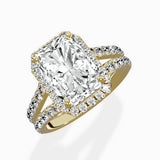 Double Band Halo Engagement Ring