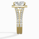 Double Band Halo Engagement Ring
