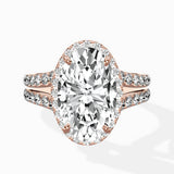 Double Band Halo Engagement Ring