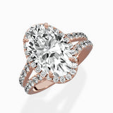 Double Band Halo Engagement Ring