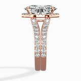Double Band Halo Engagement Ring