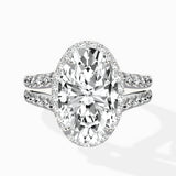 Double Band Halo Engagement Ring