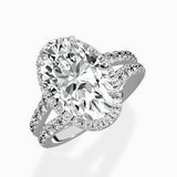 Double Band Halo Engagement Ring