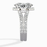 Double Band Halo Engagement Ring