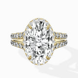 Double Band Halo Engagement Ring