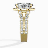 Double Band Halo Engagement Ring