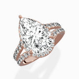 Double Band Halo Engagement Ring
