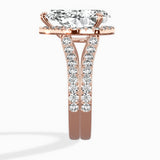 Double Band Halo Engagement Ring