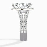 Double Band Halo Engagement Ring