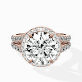 Double Band Halo Engagement Ring