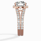 Double Band Halo Engagement Ring
