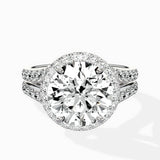 Double Band Halo Engagement Ring