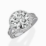 Double Band Halo Engagement Ring
