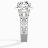 Double Band Halo Engagement Ring