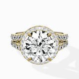 Double Band Halo Engagement Ring