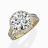 Double Band Halo Engagement Ring
