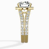 Double Band Halo Engagement Ring