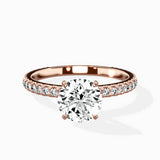 Classic Pave Solitaire Engagement Ring
