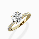 Classic Pave Solitaire Engagement Ring