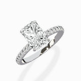 Classic Pave Solitaire Engagement Ring
