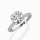 Classic Pave Solitaire Engagement Ring