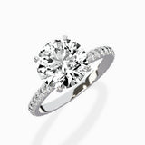 Classic Pave Solitaire Engagement Ring