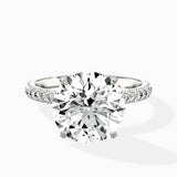 Classic Pave Solitaire Engagement Ring