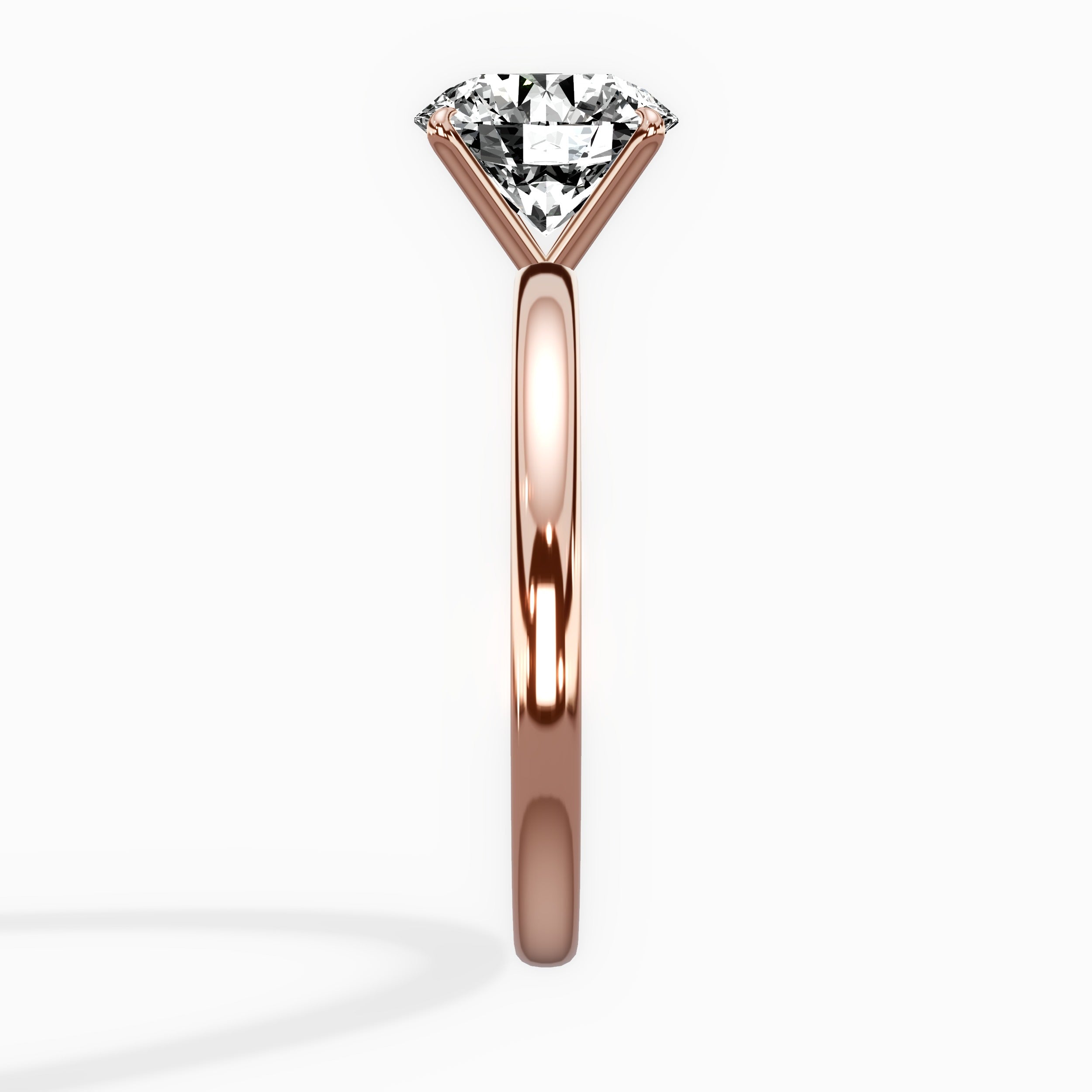 Paris Solitaire Round Engagement Ring in Rose Gold