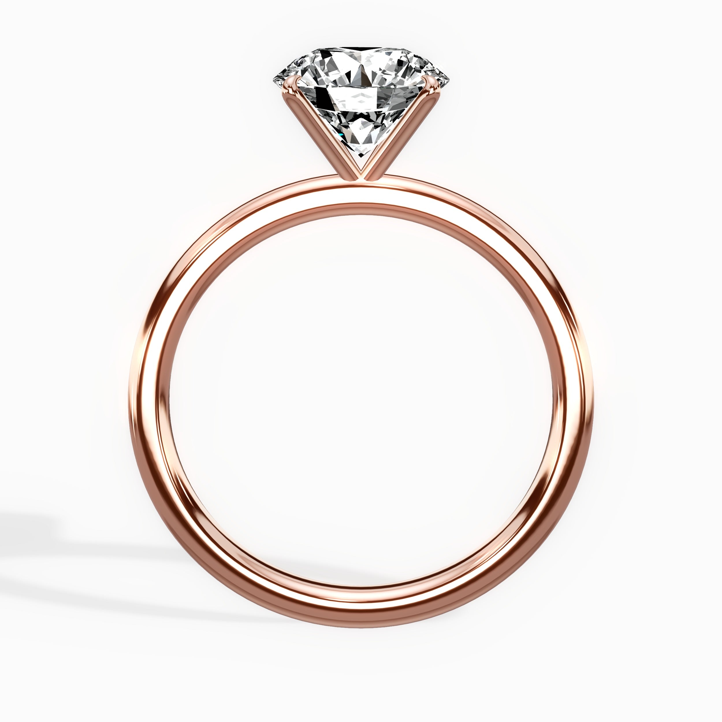 Paris Solitaire Round Engagement Ring in Rose Gold
