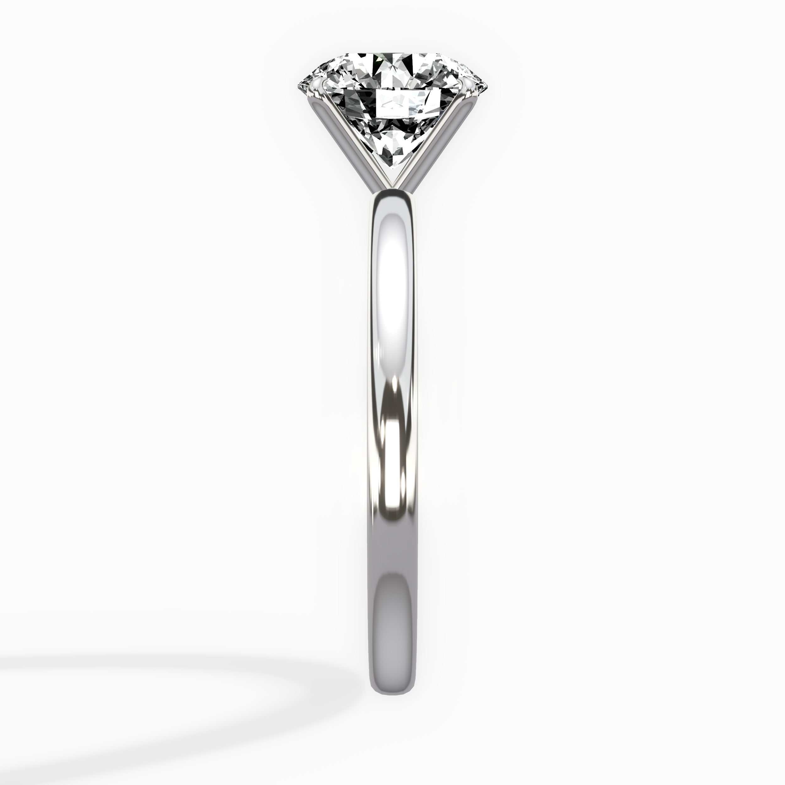 Paris Solitaire Round Engagement Ring in White Gold