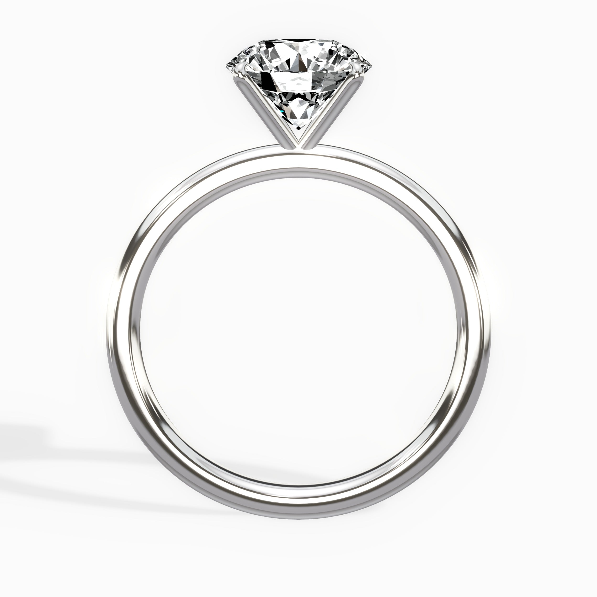 Paris Solitaire Round Engagement Ring in White Gold