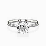 European Solitaire Round Engagement Ring in White Gold