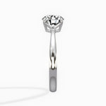 European Solitaire Round Engagement Ring in White Gold