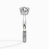 European Solitaire Round Engagement Ring in White Gold