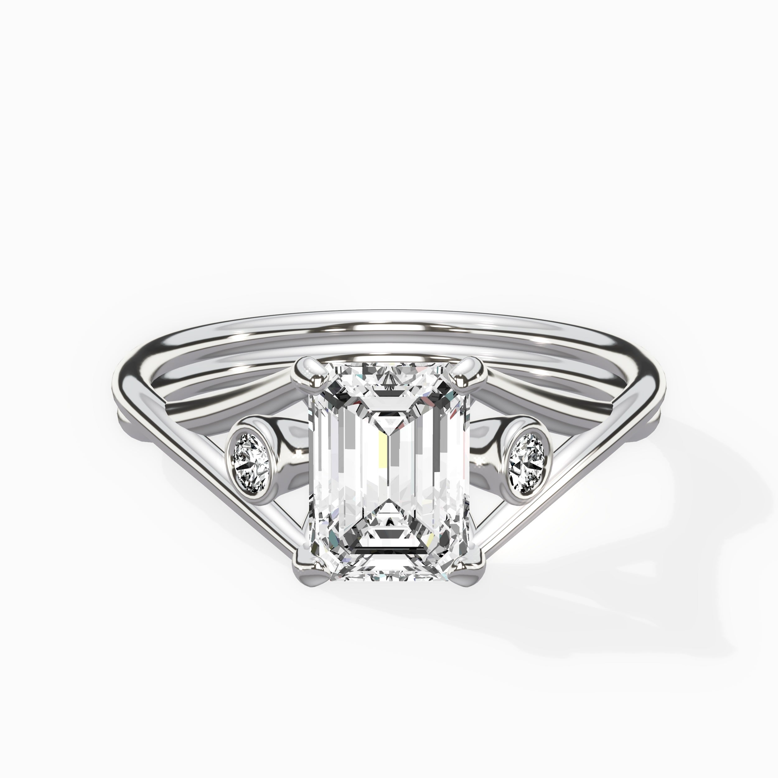Twisted Band Solitaire Engagement Ring