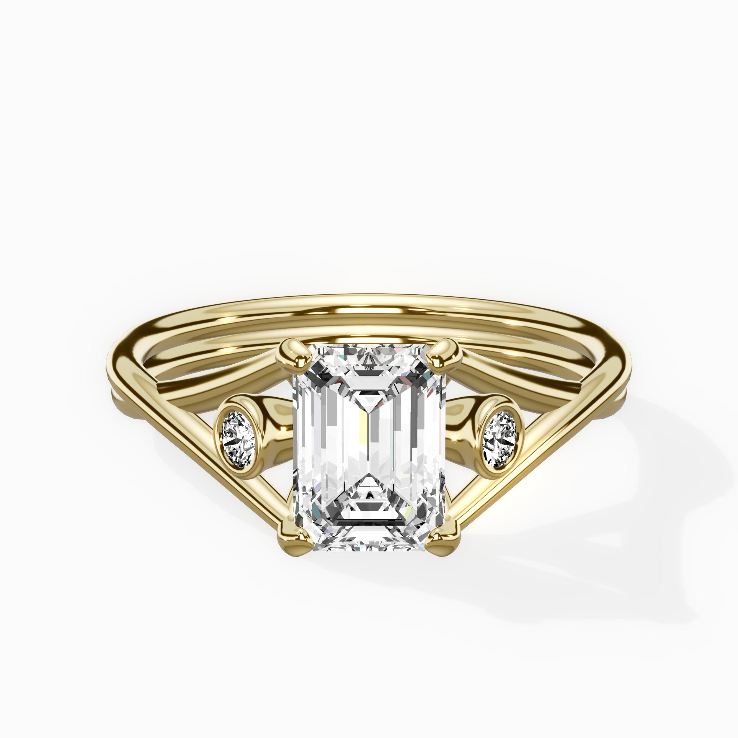 Twisted Band Solitaire Engagement Ring