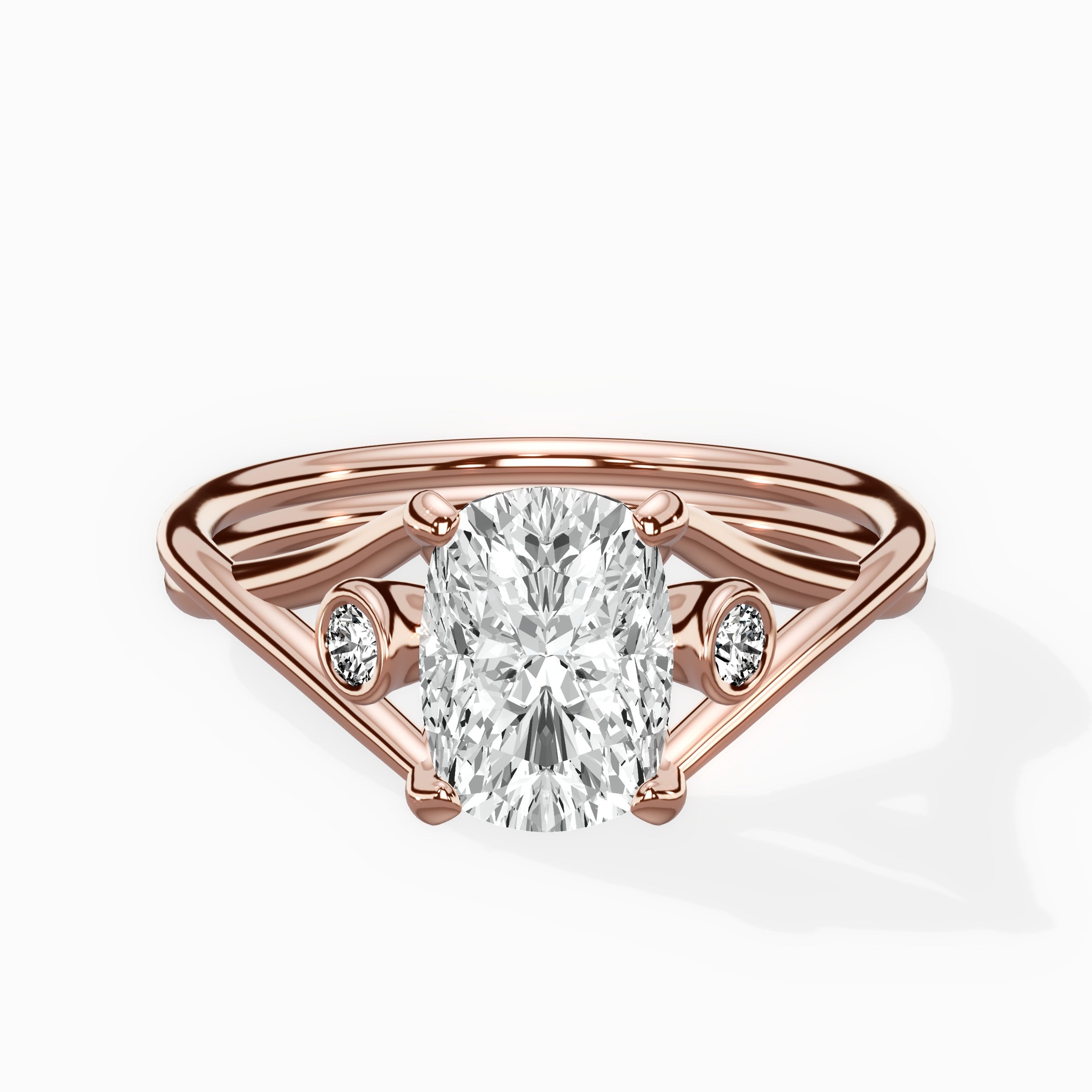 Twisted Band Solitaire Engagement Ring
