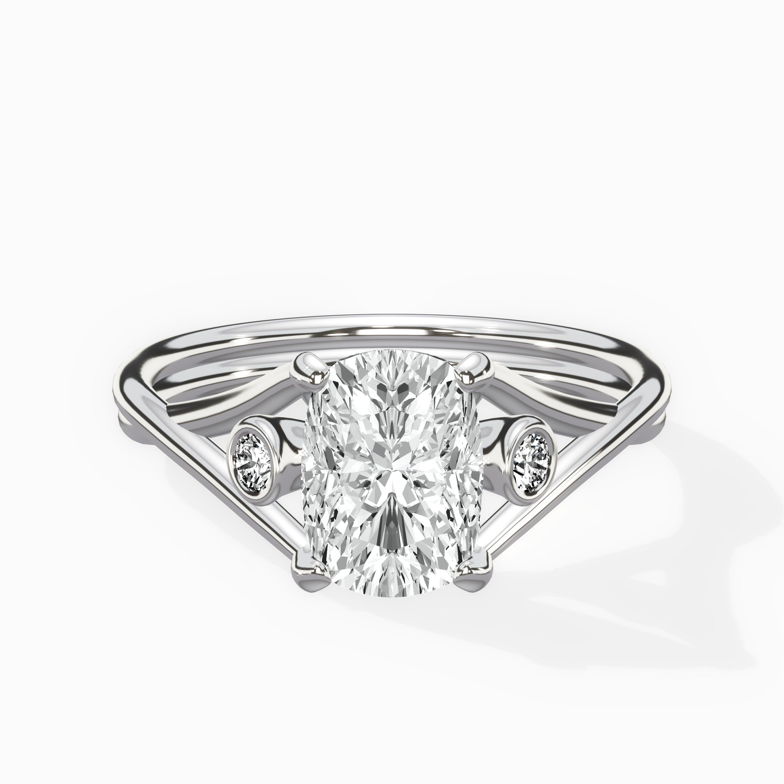 Twisted Band Solitaire Engagement Ring
